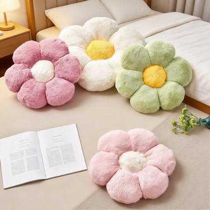 Flower Shaped Plush Pillow – Soft Fuzzy Floor Cushion for Sofa, Bed & Home Decor