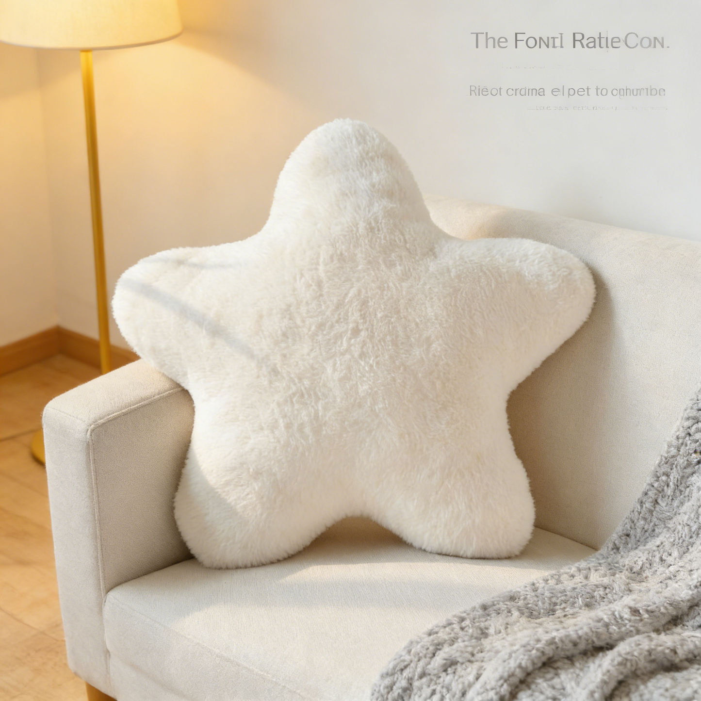 Star Shaped Fuzzy Plush Pillow – Soft Fluffy Throw Pillow for Sofa, Bed & Kids’ Room Decor