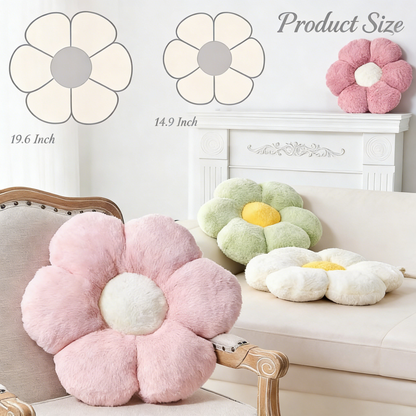 Flower Shaped Plush Pillow – Soft Fuzzy Floor Cushion for Sofa, Bed & Home Decor