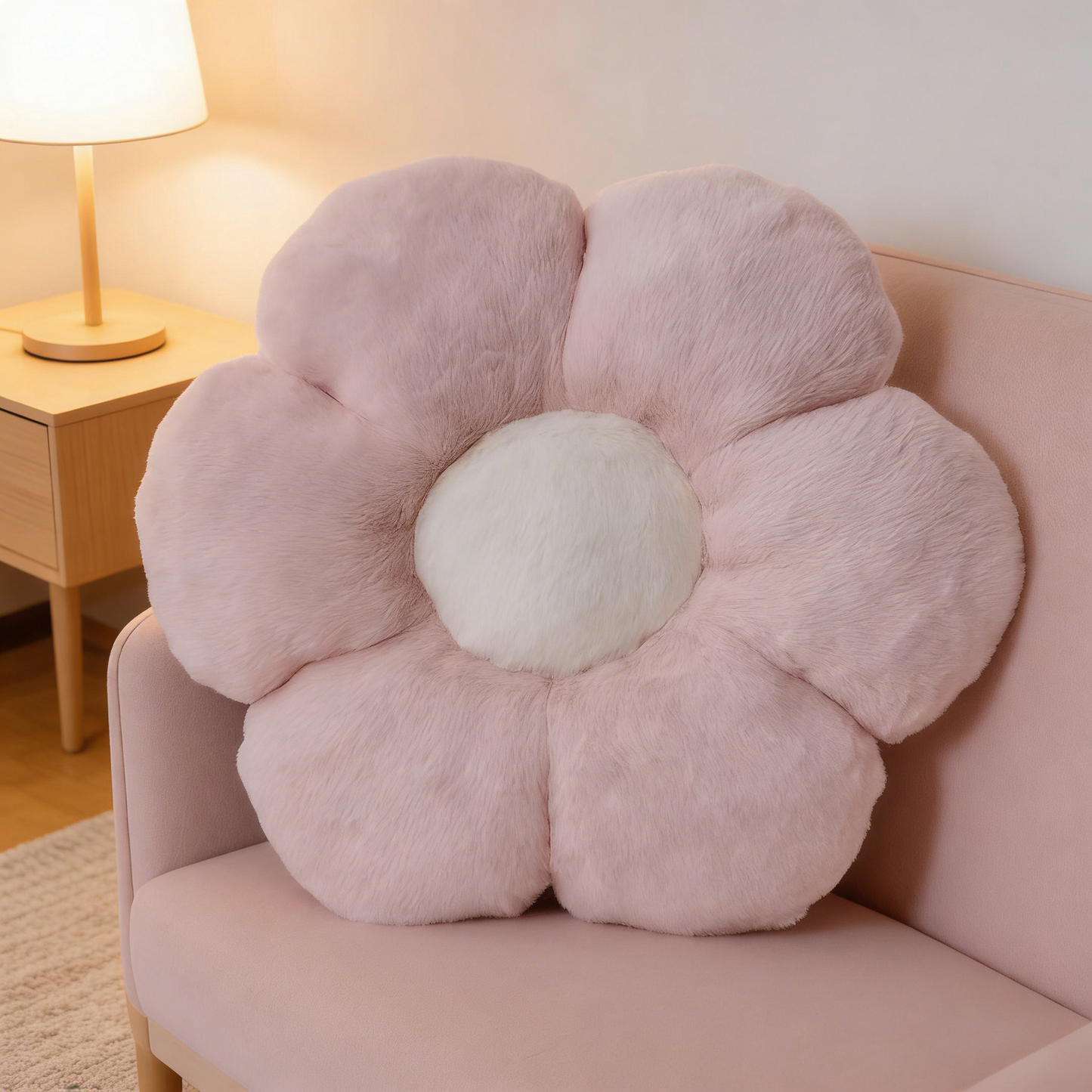 Flower Shaped Plush Pillow – Soft Fuzzy Floor Cushion for Sofa, Bed & Home Decor